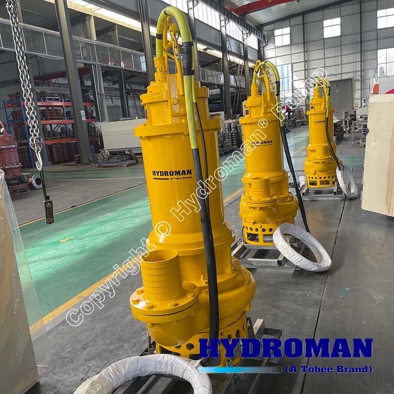 Submersible pump to remove sludge from the Mine