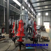 Underwater Submerged Pump for Flood Control Dredging
