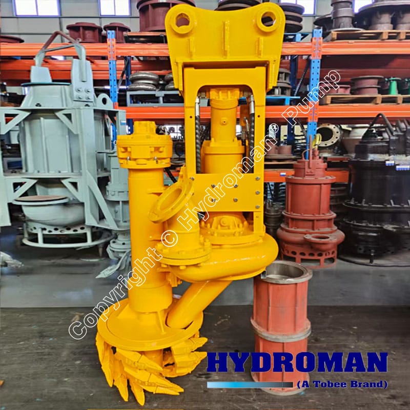 excavator fittted hydraulic submersible slurry pump