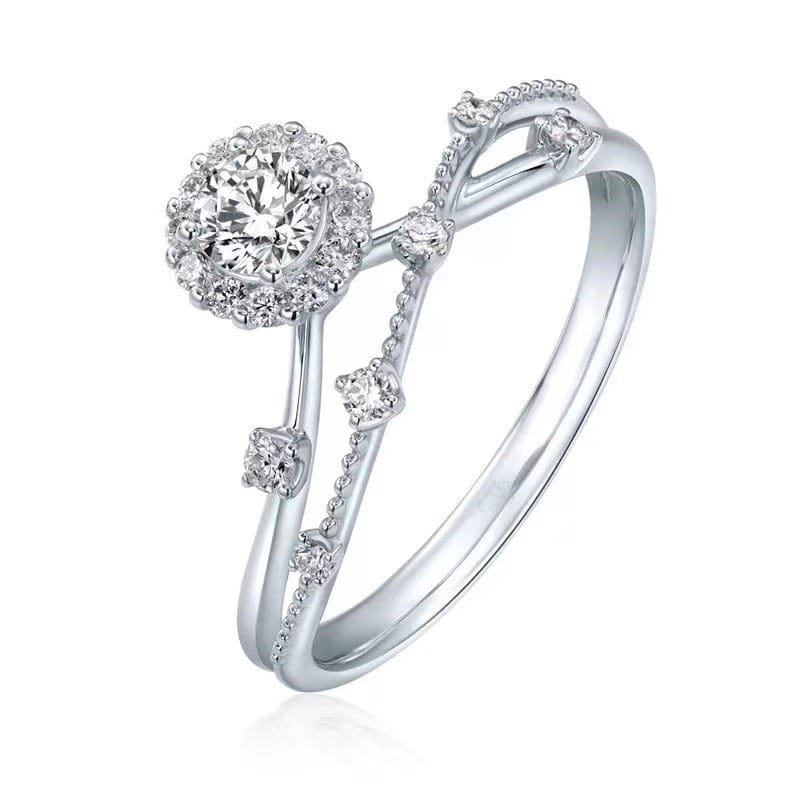 Can if the star ring female Moissanite niche design inlaid fashion proposal adjustable ring