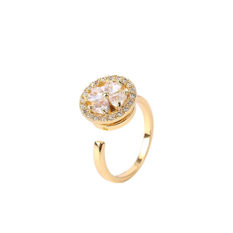 Simple premium cherry Moissanite spin ring