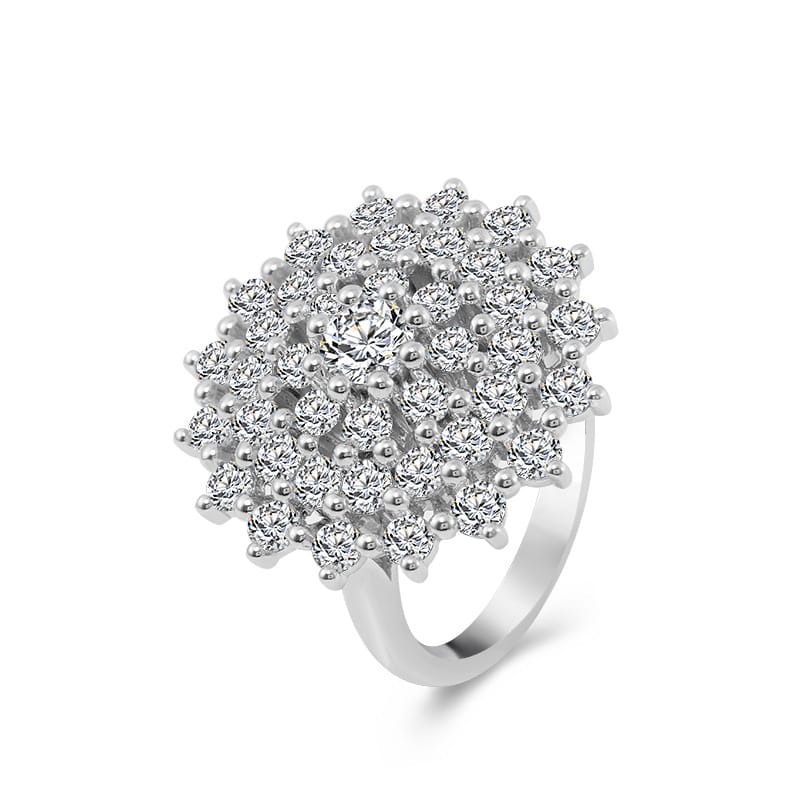 “Stardust Geometry 0.5ct D Color Carbon Silica Ring | S925 Silver Plated 18K Gold Meteorite Spectrum Wedding Band with GRA Certification
