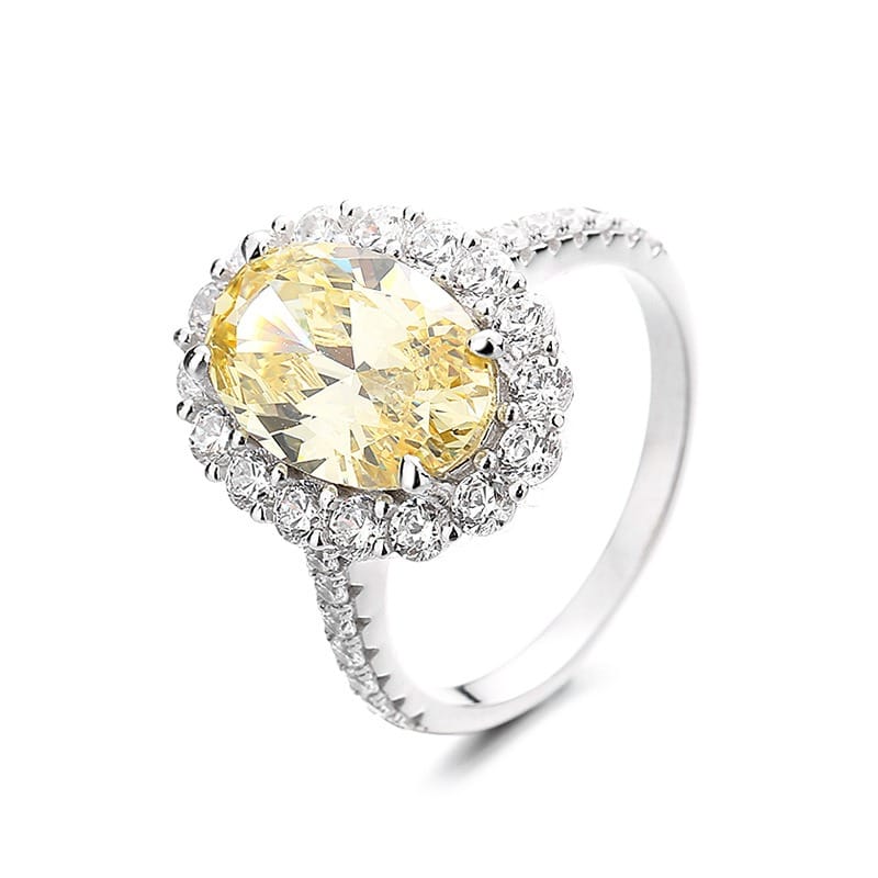 Sterling silver ice cut Mosan Diamond Ring 5.6 carat light luxury egg ring for women