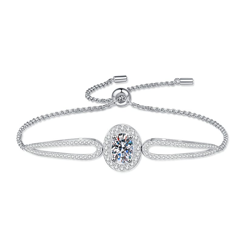 S925 Silver Moshan Diamond Pigeon Egg Bracelet