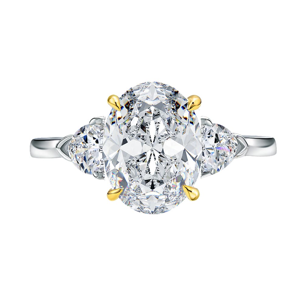 Pigeon egg Moissanite sterling silver ring European and American fashion light luxury diamond ring