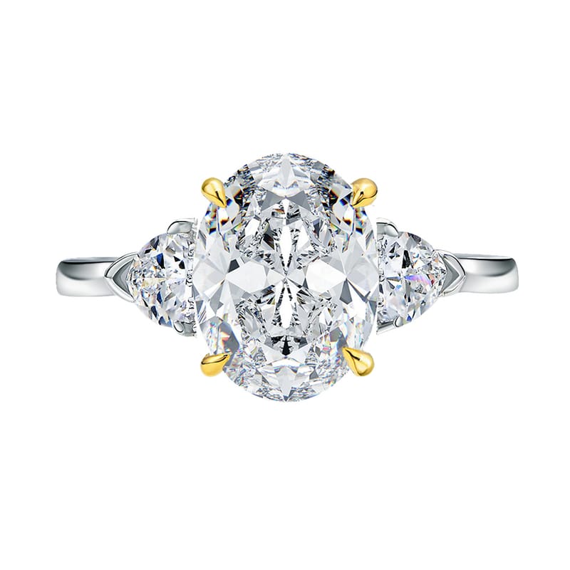 Pigeon egg Moissanite sterling silver ring European and American fashion light luxury diamond ring