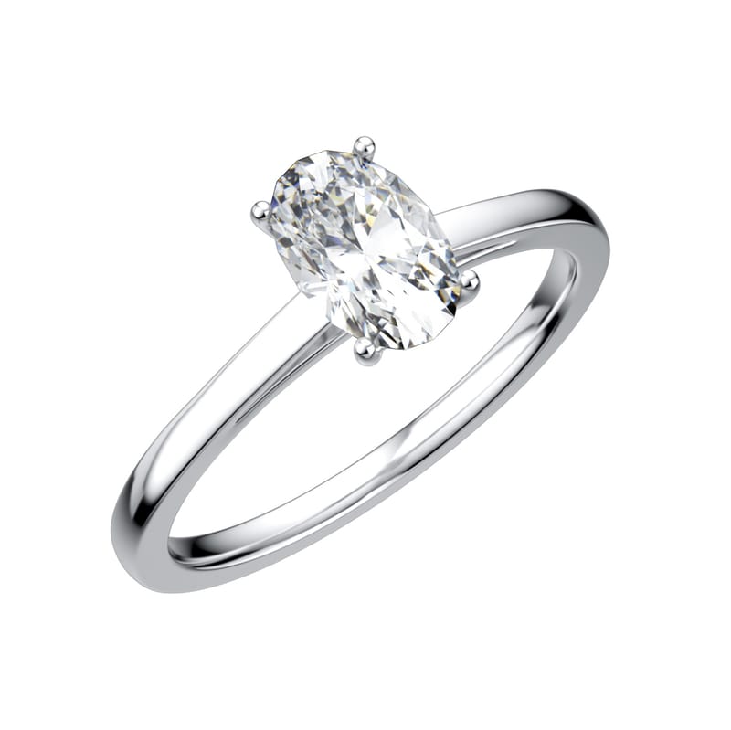 Four claw Mossan diamond oval dove egg ring for women