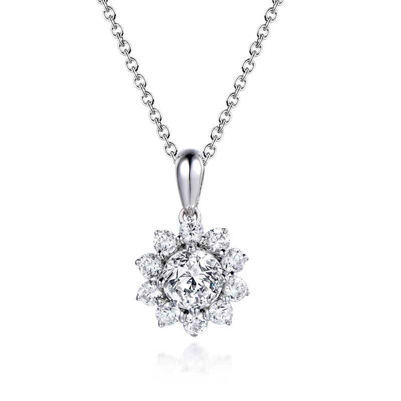 Moissanite Flower Pendant Necklace: A Blooming Gift for Her