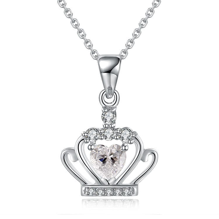 Platinum Moissanite Necklace for Women: Delicate Collarbone Chain with Fresh Student Pendant