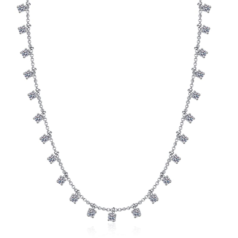 Silver Starry Sky Moissanite Collarbone Chain for Women