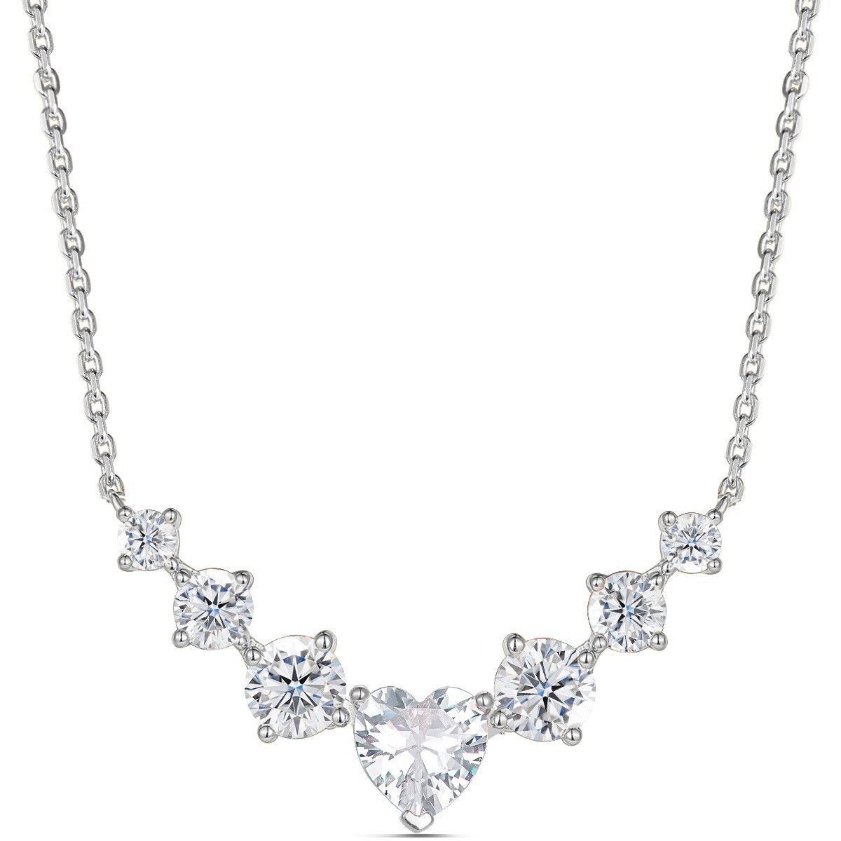 Smiling Princess D Color Moissanite Heart Pendant Necklace for Women