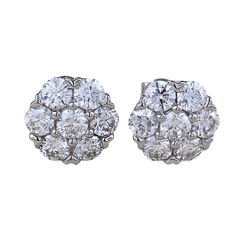 Hip-Hop Inspired Moissanite Flower Stud Earrings: Unisex Jewelry Product Introduction