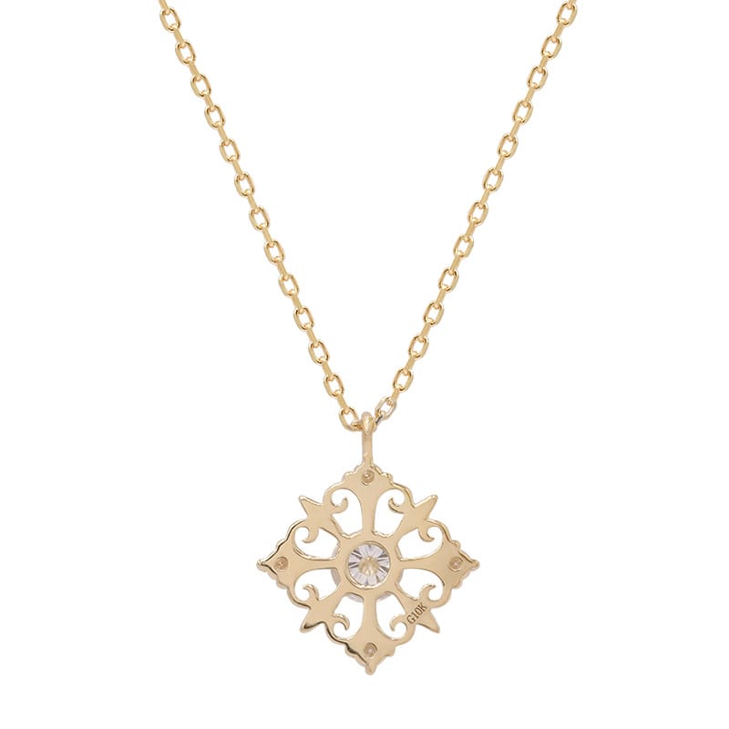 Mosan diamond hollow collar bone chain female Japanese light jewelry small snowflake shape