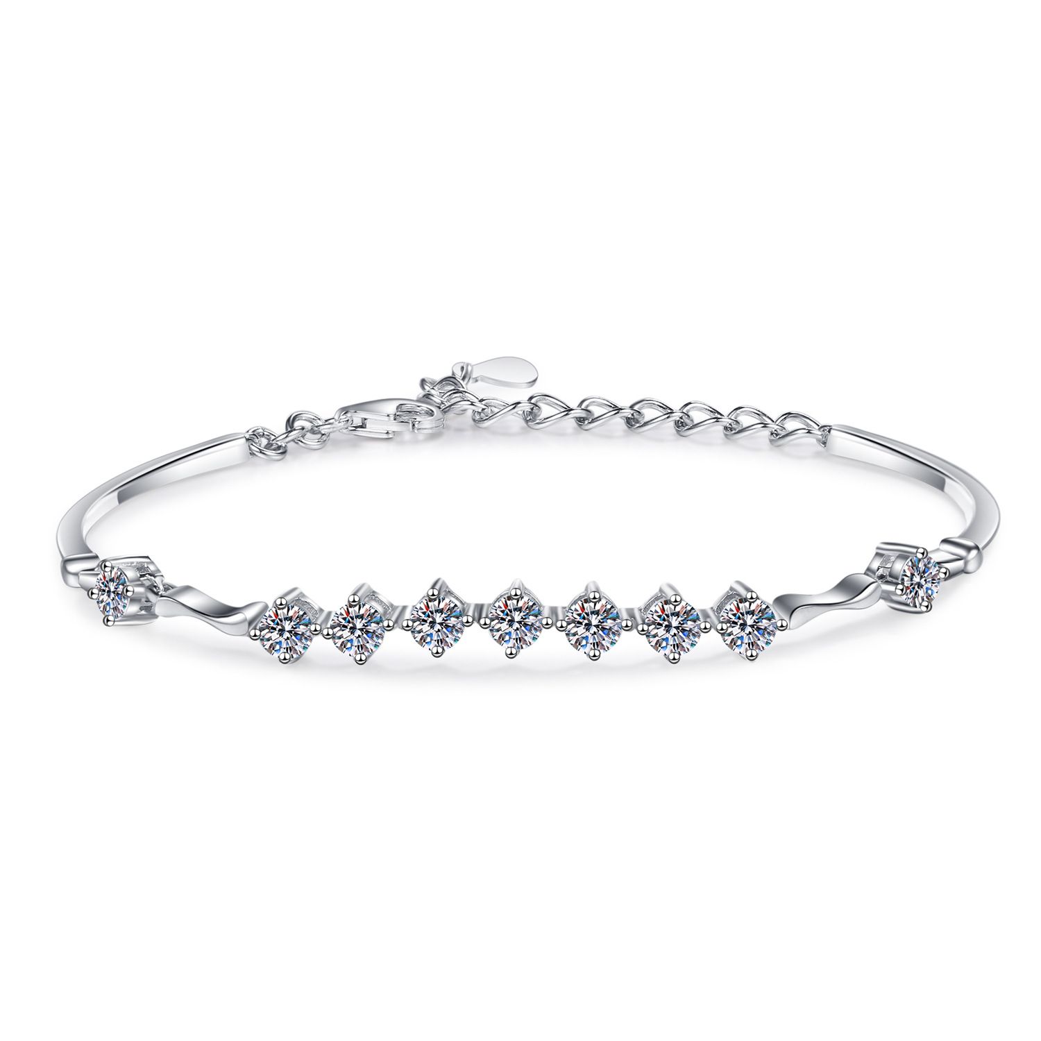 Moissanite Tennis Bracelet for Women: Round Brilliant Cut