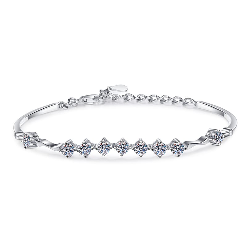 Moissanite Tennis Bracelet for Women: Round Brilliant Cut