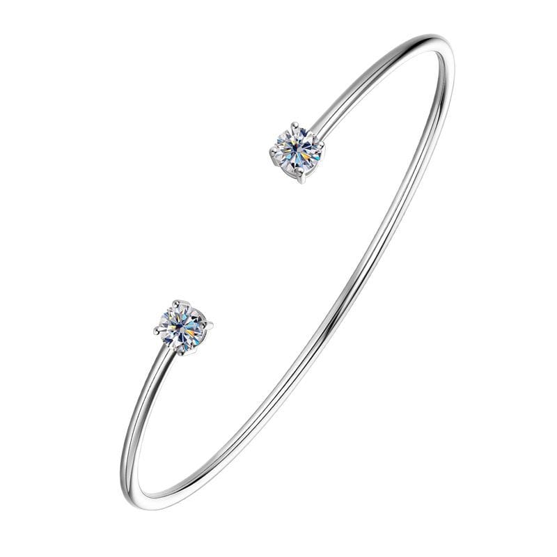 Moissanite Bangle Bracelet: Minimalist Open Design for a Unique Look Product Introduction