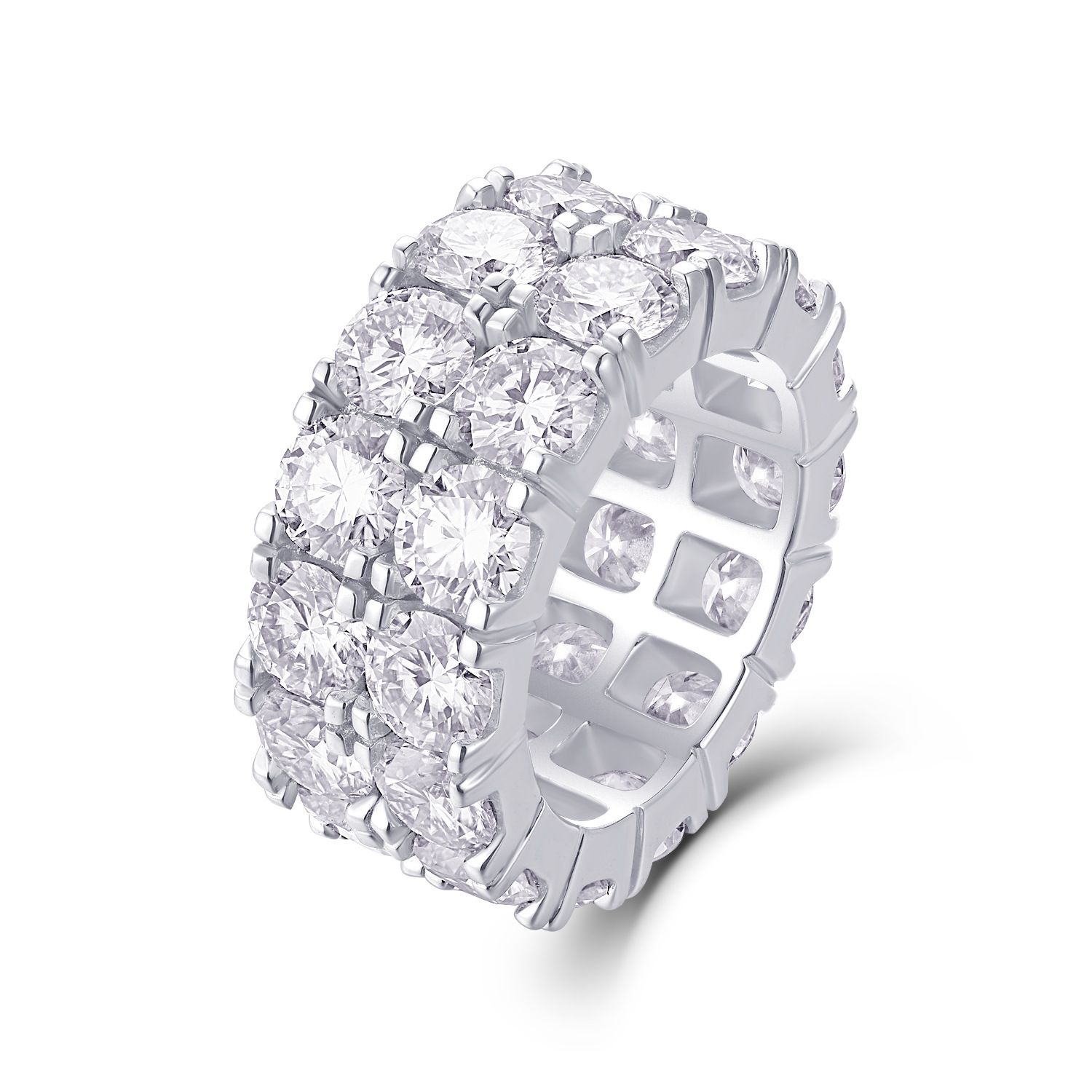 Moissanite Full Pav&eacute; Ring: Luxurious and Sophisticated in Sterling Silver