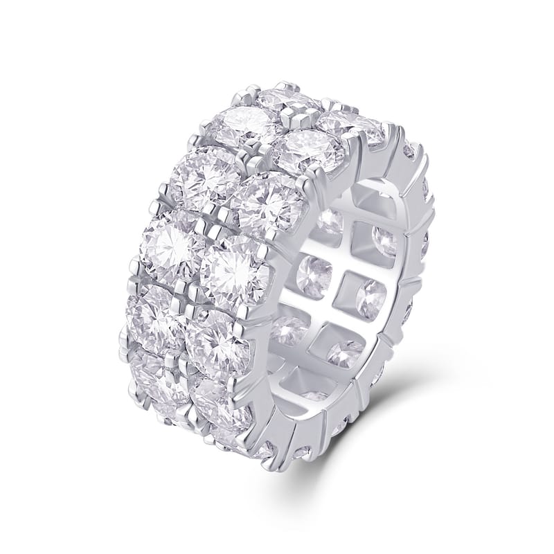 Moissanite Full Pavé Ring: Luxurious and Sophisticated in Sterling Silver
