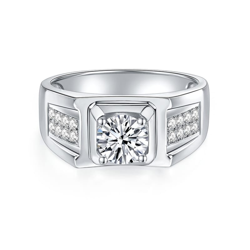 1 Carat Moissanite Ring: Luxurious and Sophisticated in S925 Silver with 18K Gold Plating