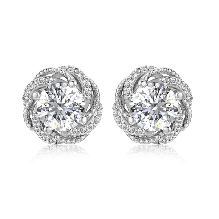 2025 New Arrival: 925 Sterling Silver Moissanite Flower Stud Earrings - Fashionable and Chic