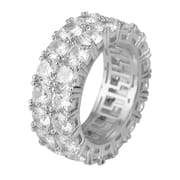 “Aurora Matrix” S925 silver luxury diamond ring | DEF grade moissanite diamonds geometric minimalist band with GRA fire color certification