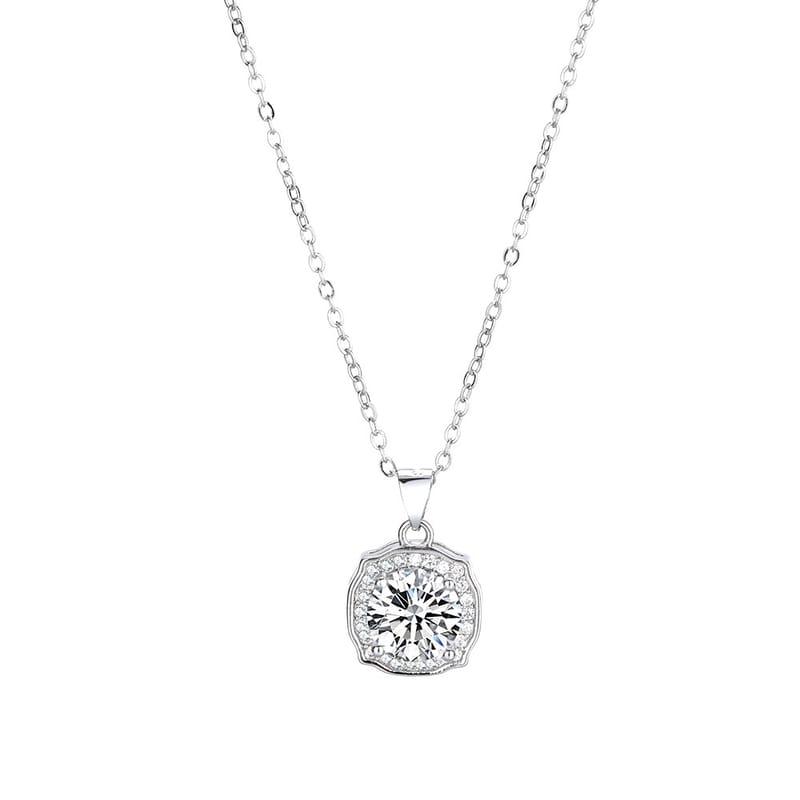 Moissanite necklace Large carat diamond pendant square bag Moissanite diamond pendant