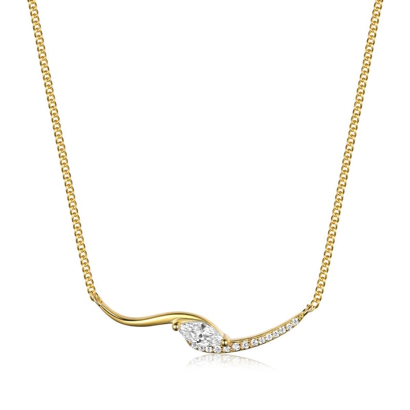 S925 Silver Mosan Stone Horse Eye Collarbone Chain Light Luxury Style Necklace (with GRA Certificate)