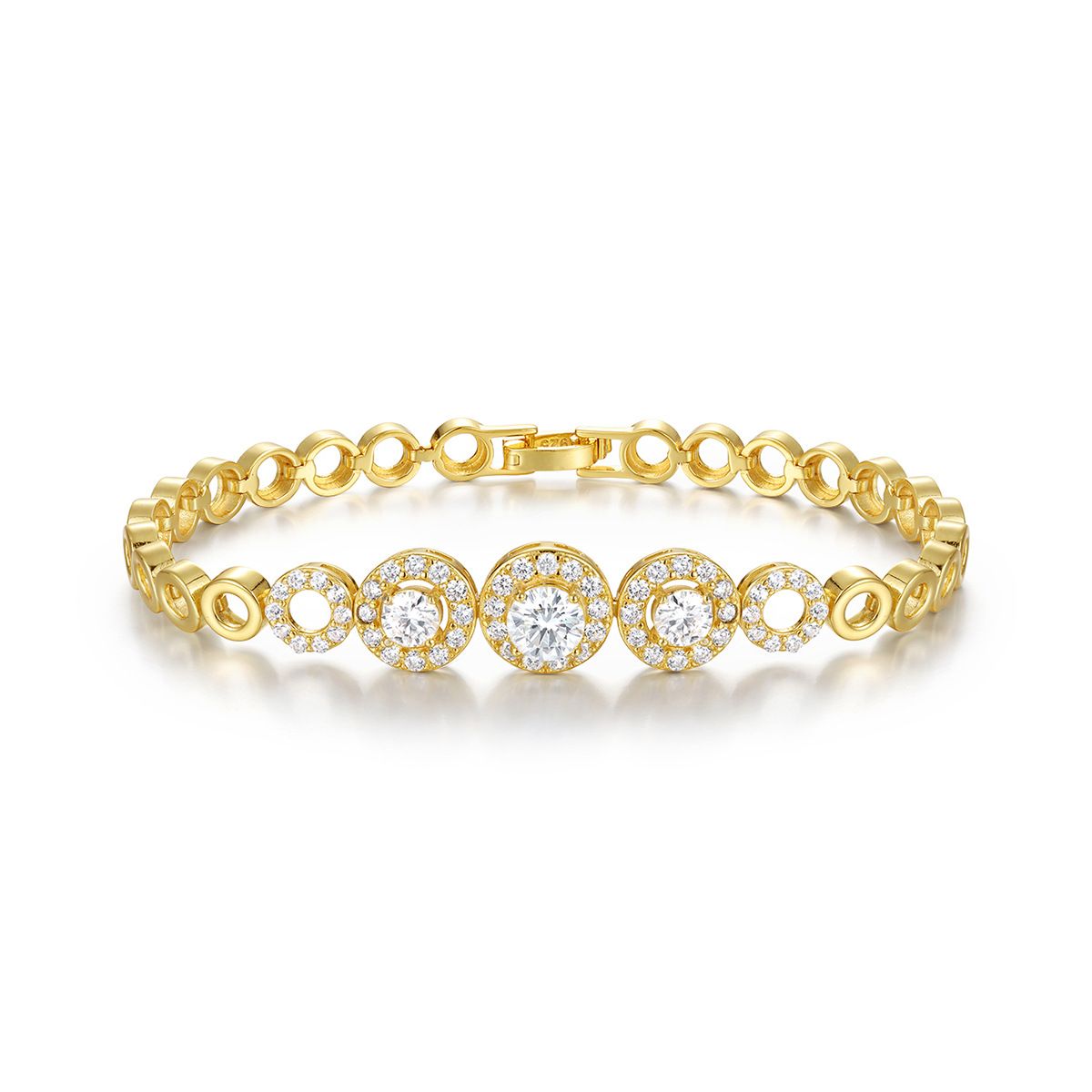 The S925 silver Moissanite openwork circle bracelet for women features a niche design