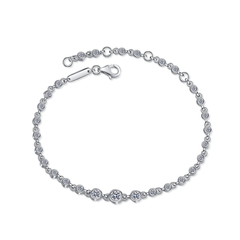 S925 sterling silver Champagne gold Moissanite bracelet, a versatile accessory
