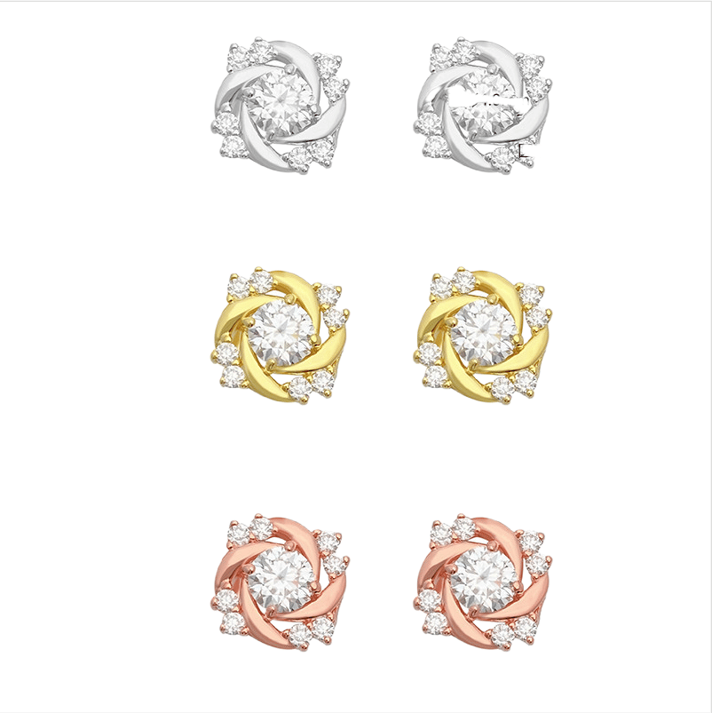 New Spring/Summer 2024 S925 silver-inlaid Mossan VVS classic European and American men's and women's stud earrings
