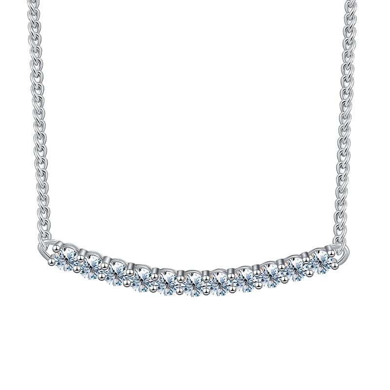 Moissanite simple Cuban necklace pendant 925 sterling silver platinum collarbone chain