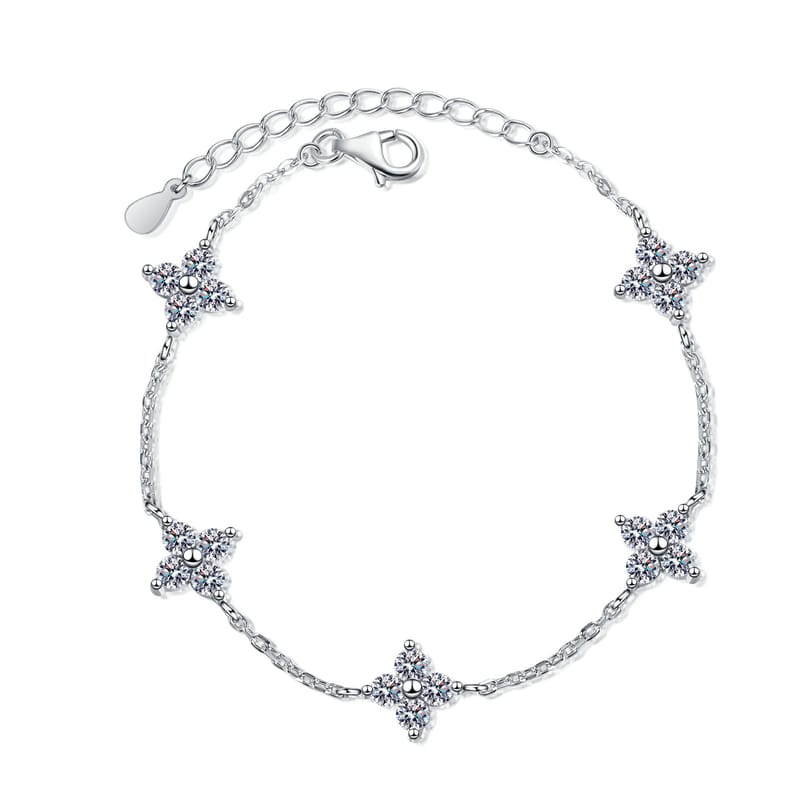 New S925 sterling silver bracelet, irregular-shaped starry River brilliant bracelet, light luxury irregular-shaped white Moissanite diamond bracelet