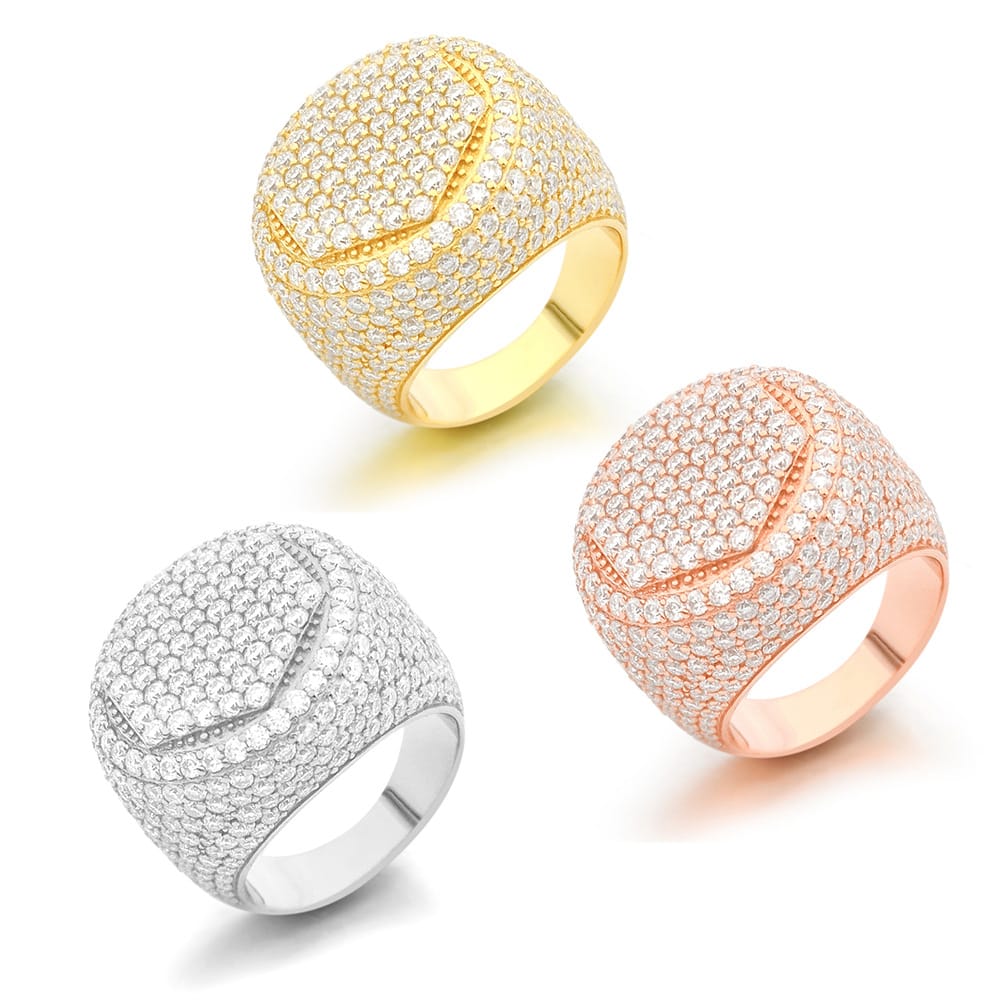 Hip Hop S925 silver moissanite classic fashion trend diamond-encrusted rings for men and women from Europe
