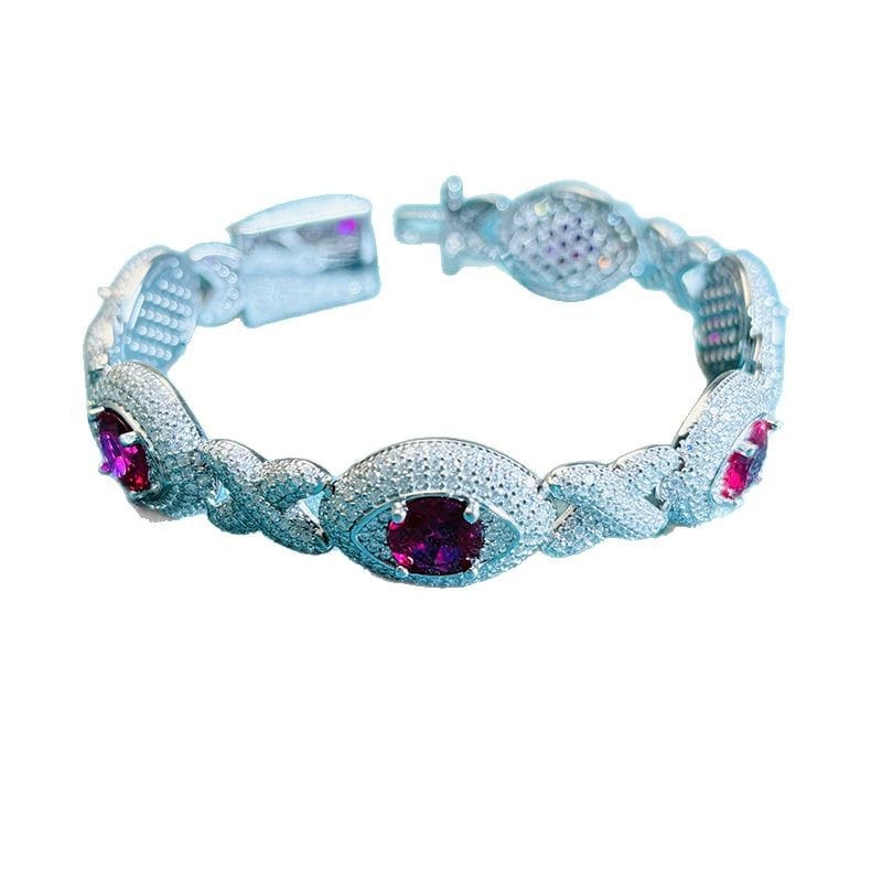 Infinite Eye Moissanite Cuban Chain S925 Silver Necklace & Bracelet