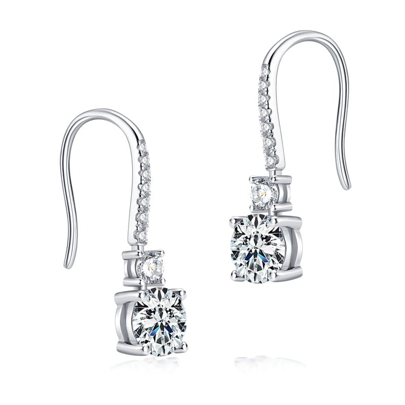 New earrings, made of pure silver 925 that does not fade, classic and light luxury D-color Moissanite diamond stud earrings