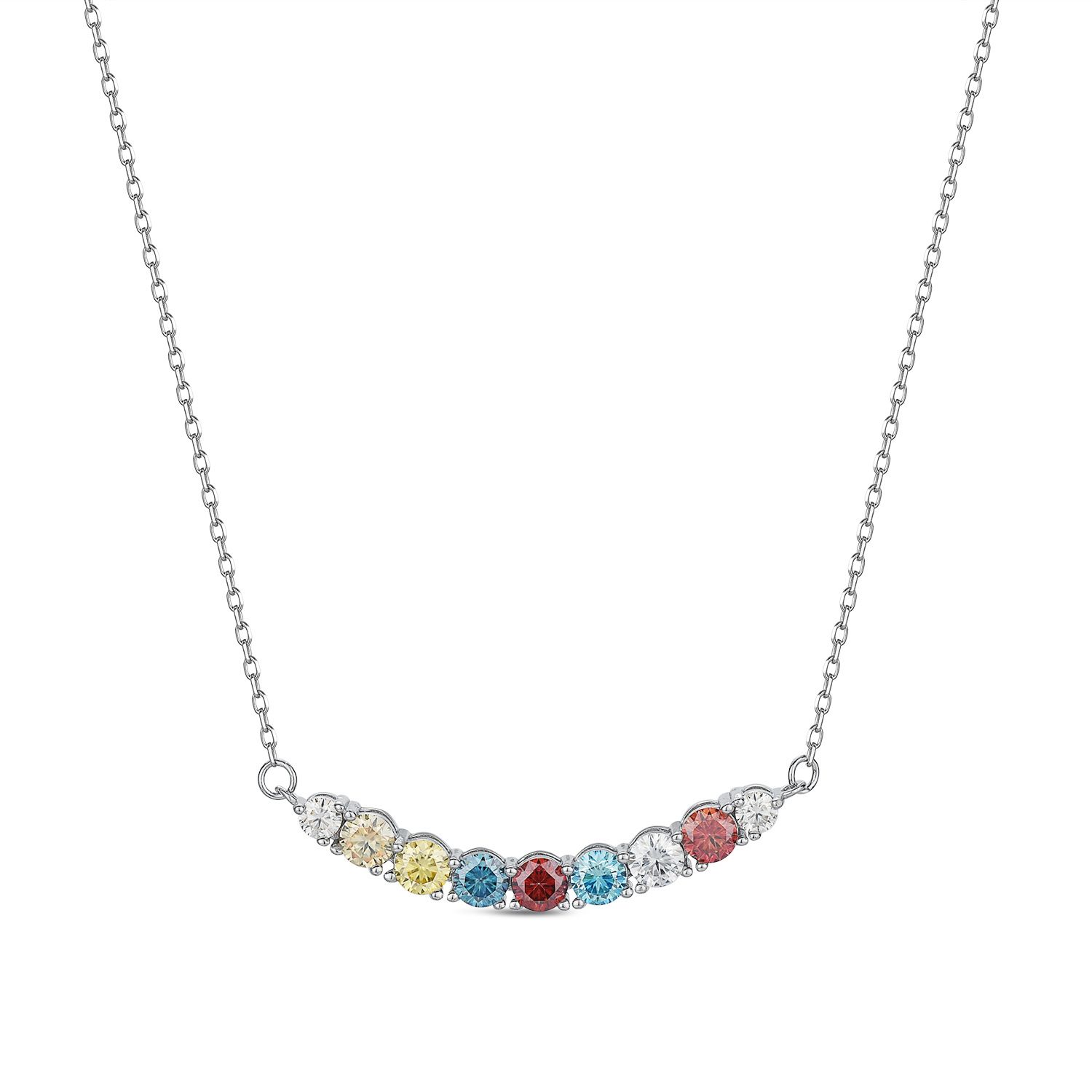 S925 sterling silver colored Moissanite necklace Women's rainbow pendant Product Details