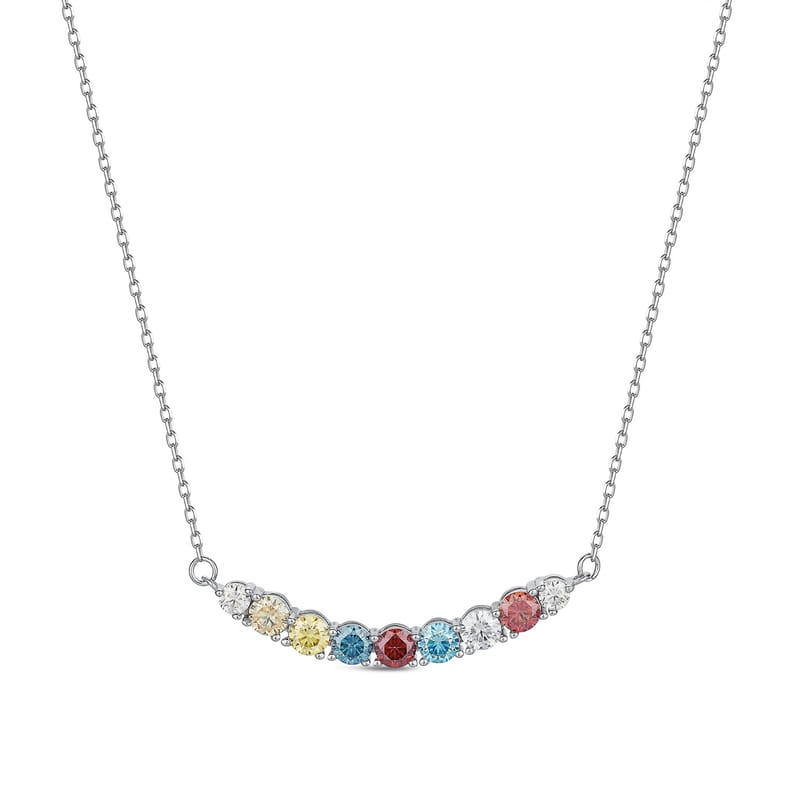 S925 sterling silver colored Moissanite necklace Women's rainbow pendant Product Details