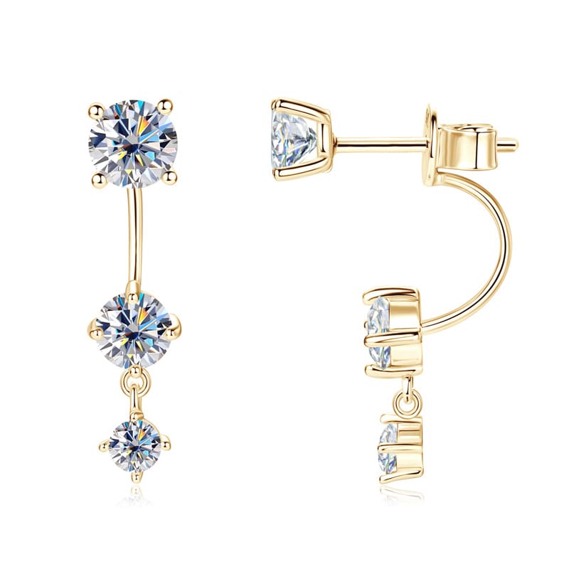 Moissanite stud earrings, fashionable and individualistic tassel earrings for girls, high-end design earrings