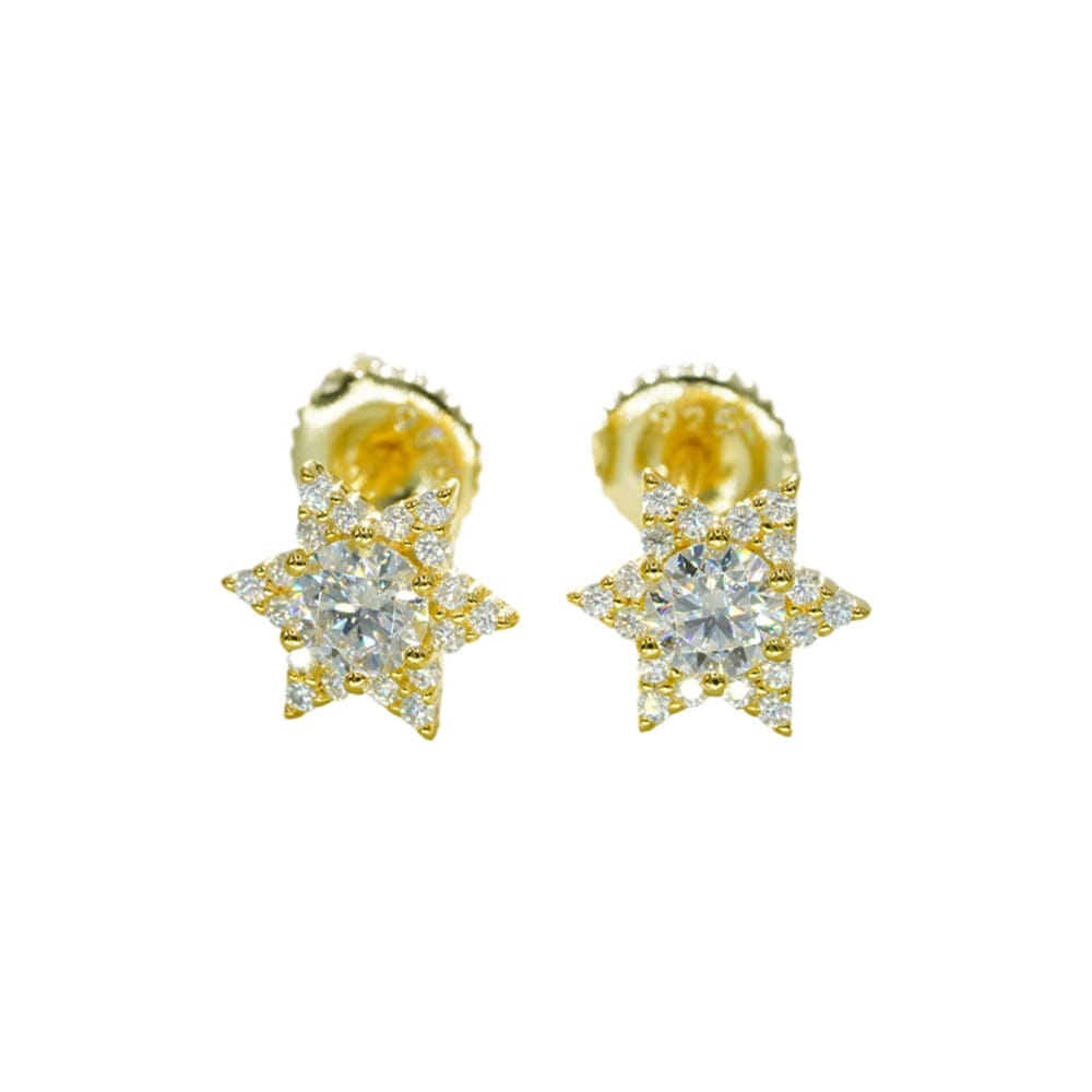 S925 silver-inlaid Moissanite sun flower stud earrings