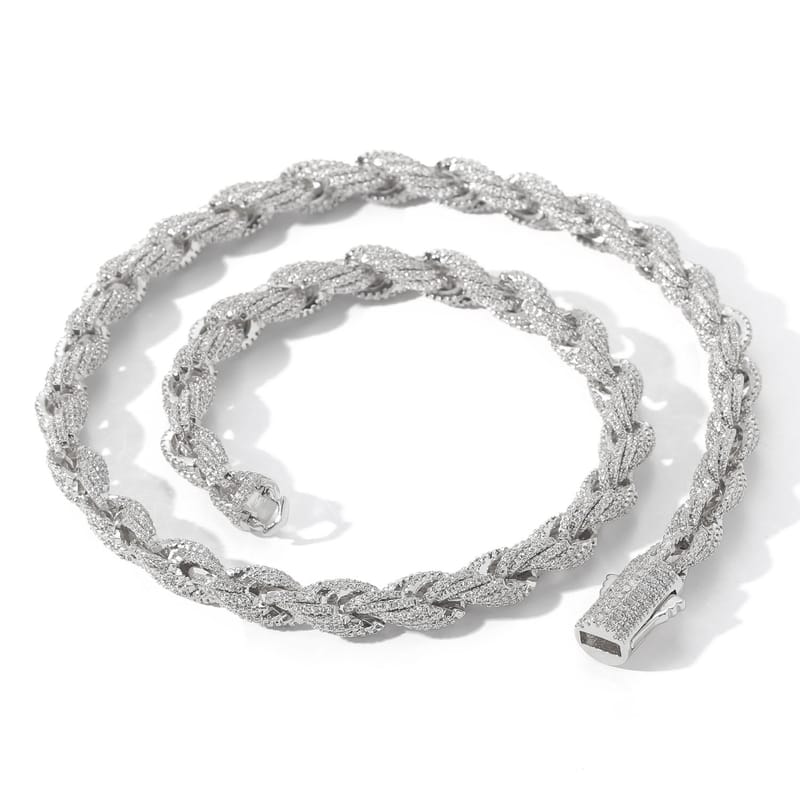 Three-prong moissanite 3mm 925 silver hip-hop necklace, single stone Tennis Chain Tennis chain
