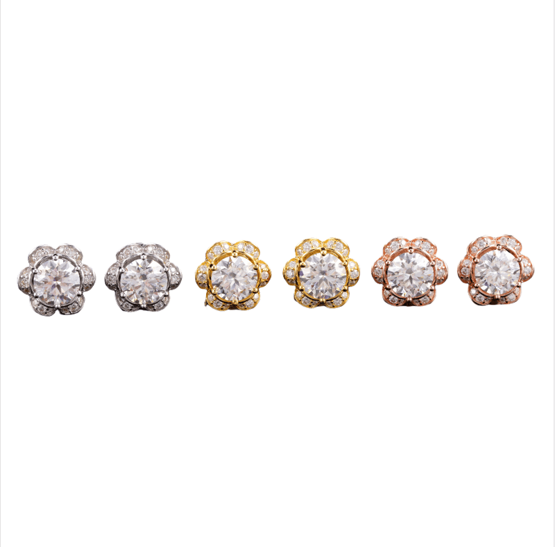 New S925 silver-inlaid D-color 6.5mm moissanite stud earrings, a classic for both men and women
