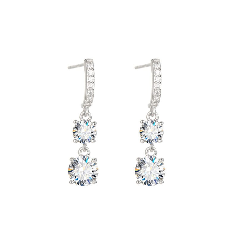 S925 sterling silver moissanite earrings, fashionable and light luxury silver needle earrings, high-end full-diamond tassel stud earrings