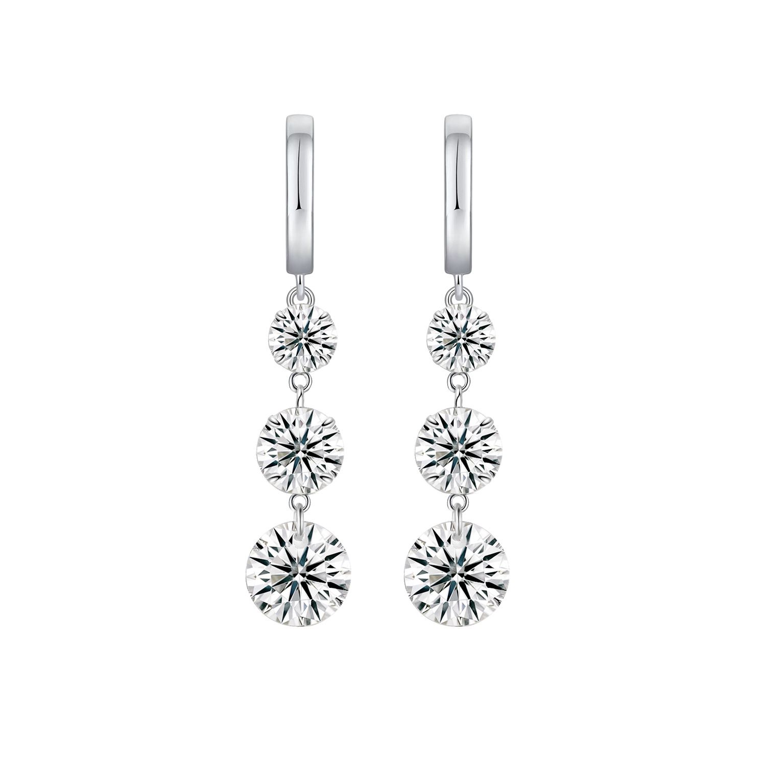 S925 silver ear rings Moissanite earrings with a high-end feel