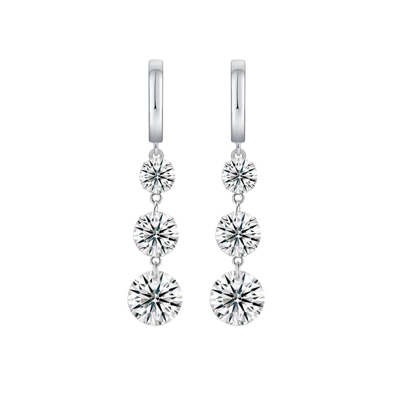 S925 silver ear rings Moissanite earrings with a high-end feel