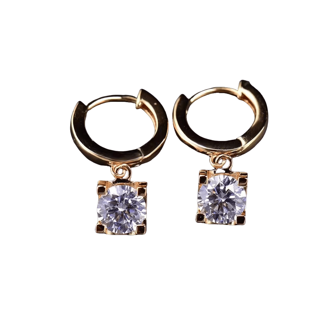 D-color Moissanite classic and simple rose gold bull head earrings, 925 silver plated with 18K gold, non-fading earrings