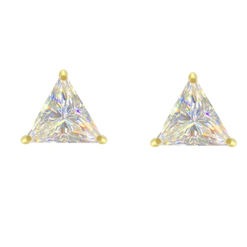 S925 silver sparkling earrings set with triangular moissanite