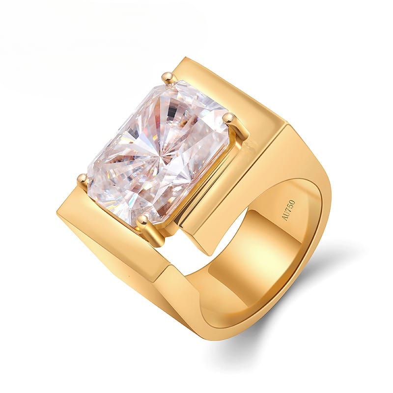 D-color 8-carat powerful Moissanite ring for men (Moissanite men's Ring)