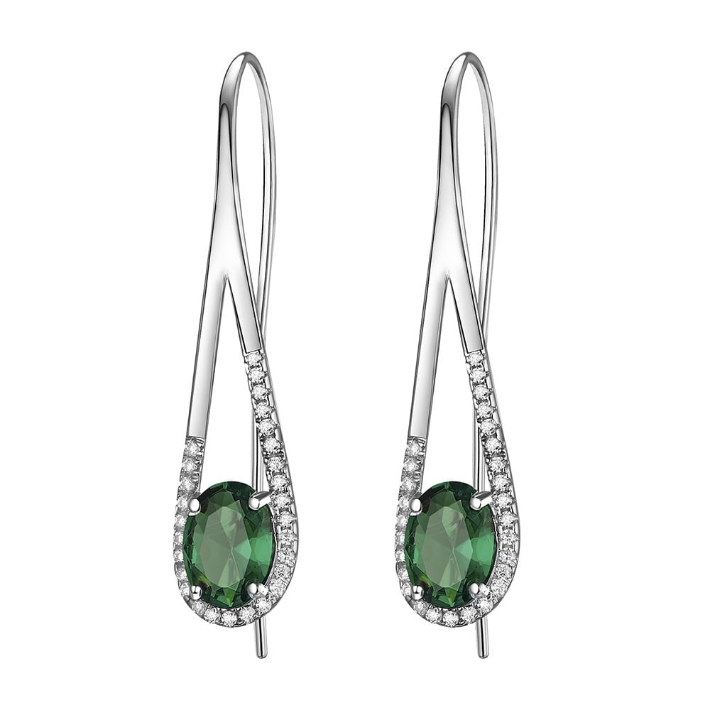New S925 silver oval ear hooks, long teardrop earrings, fashionable 5A zircon moissanite earrings