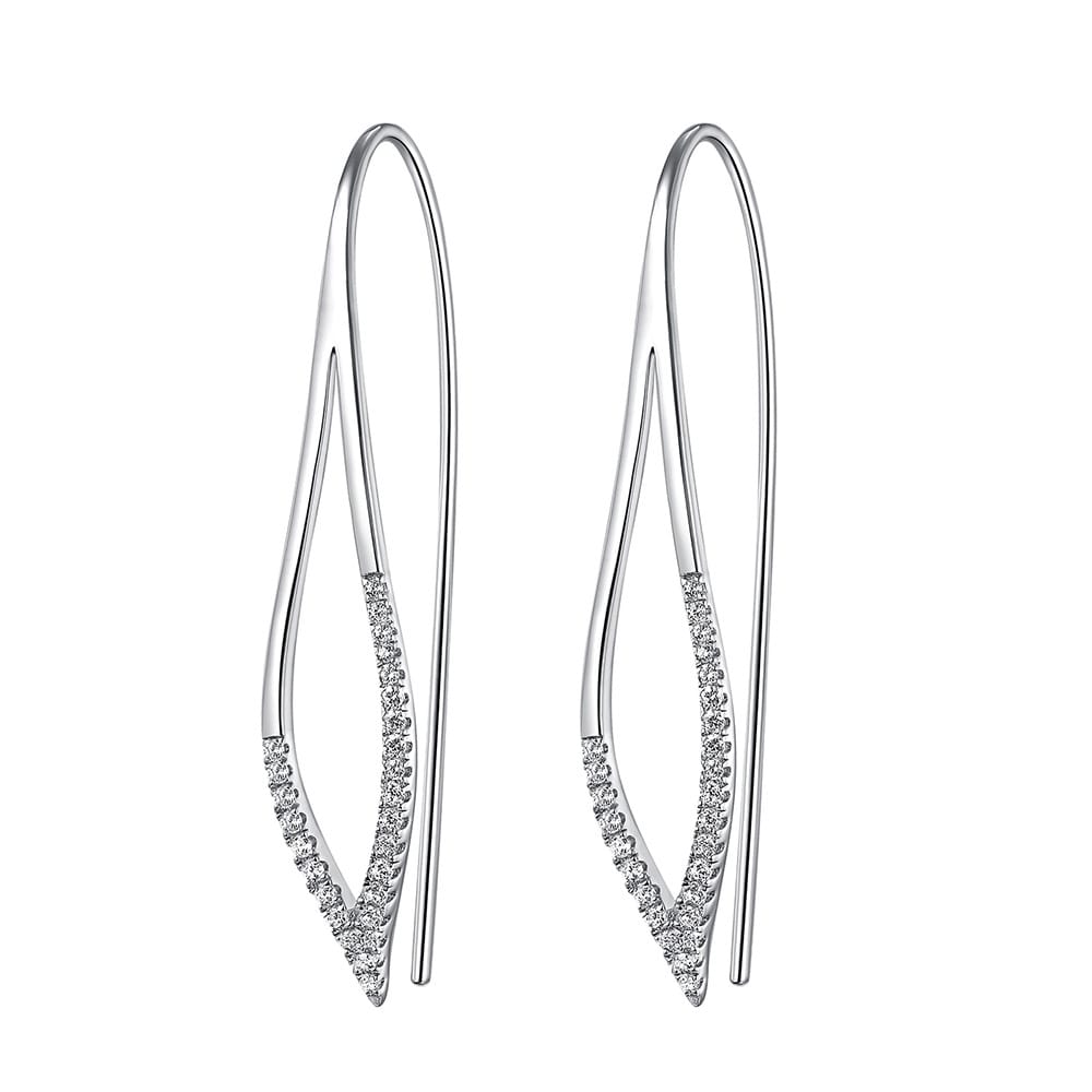 The new S925 sterling silver moissanite ear hooks are simple and elegant, with geometric earrings and diamond-shaped lines