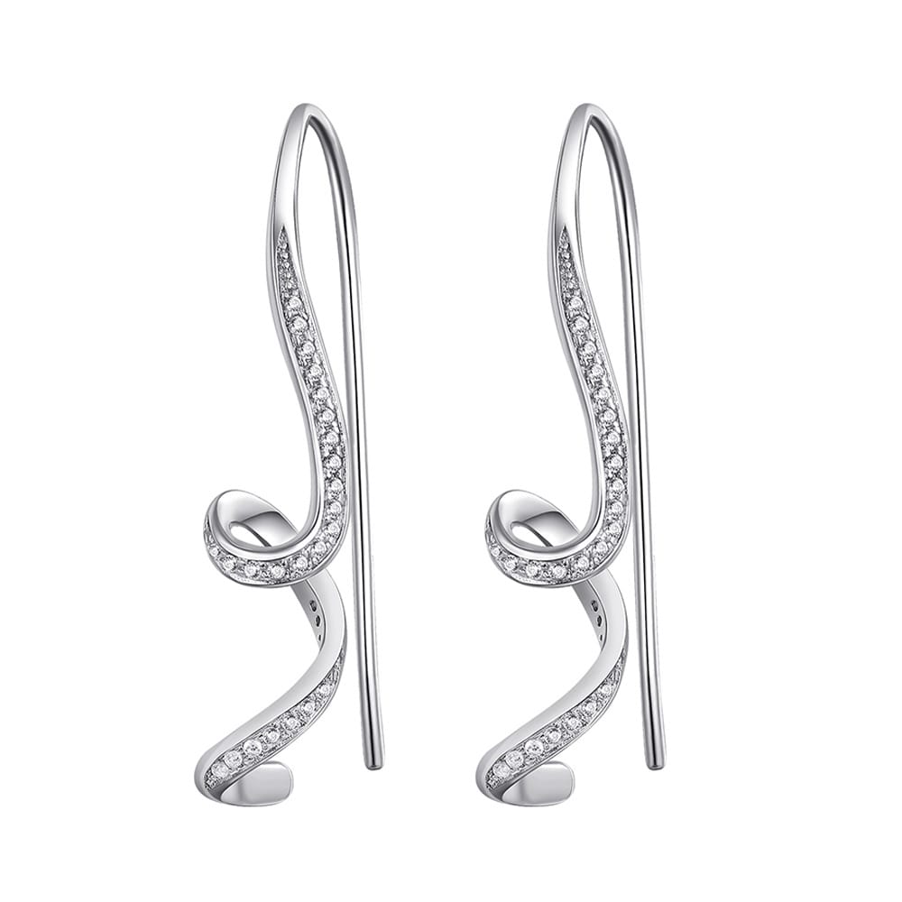 The new S925 silver moissanite spiral ear hooks feature a snake-shaped earrings with slightly studded long earrings
